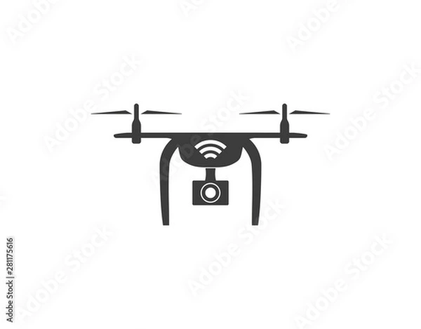 Fototapeta Drone, quadcopter icon. Vector illustration, flat design.