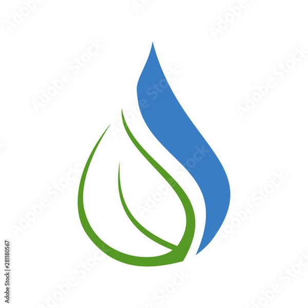 Obraz Eco water drop leaf logo