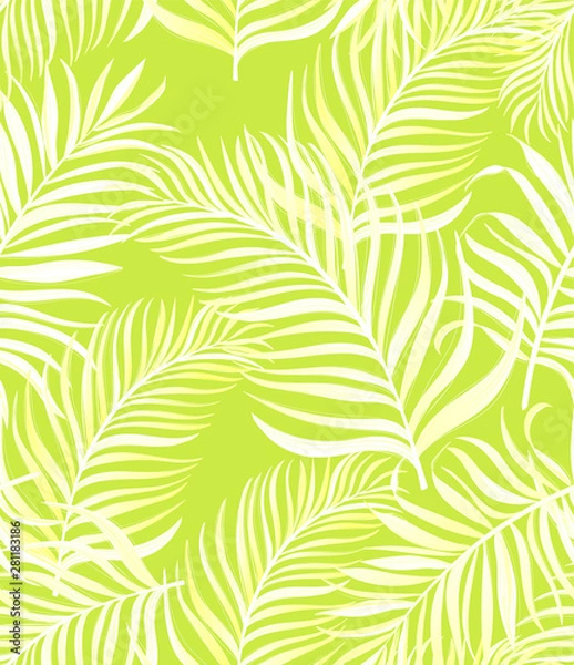 Fototapeta Jungle vector pattern with tropical leaves.Trendy summer print.