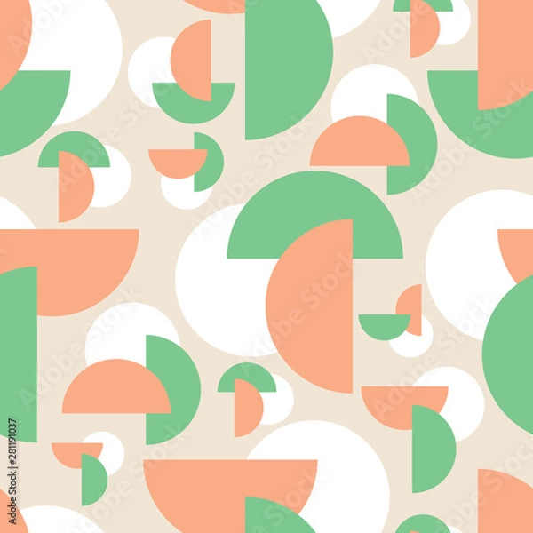 Fototapeta Vector half circular abstract geometrical seamless