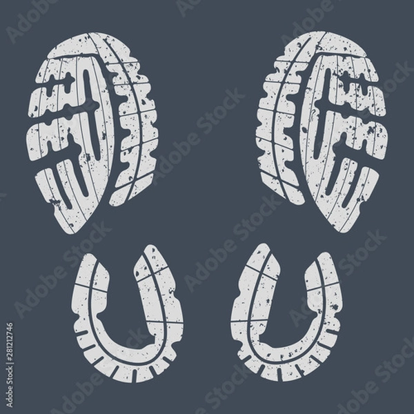 Fototapeta Imprint soles shoes - sneakers