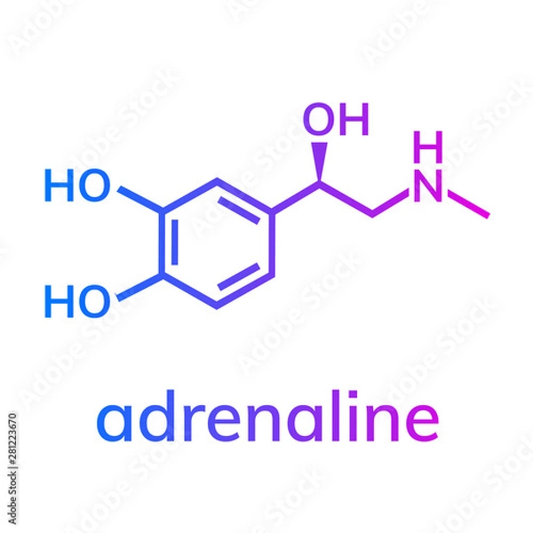 Fototapeta Adrenaline chemical formula on white background