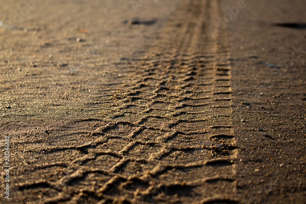 Obraz tire tracks in sand