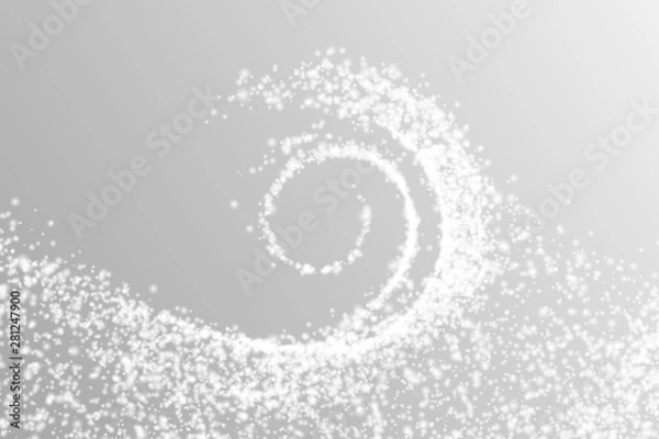 Fototapeta Abstract light wave of white snow particles