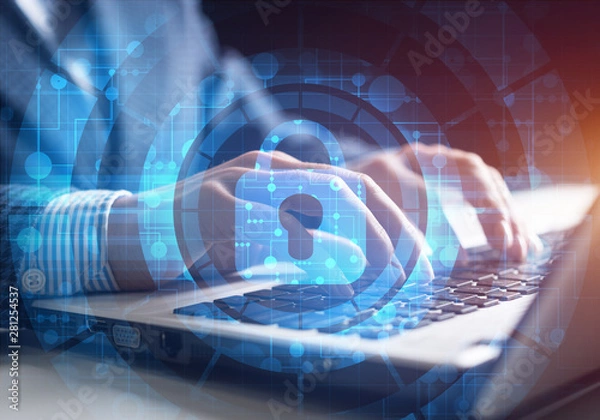 Obraz Digital cybersecurity and network protection