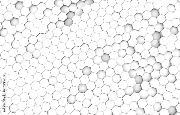 Fototapeta Duo tone hexagon 3D background texture. 3d rendering illustration. Futuristic abstract background.