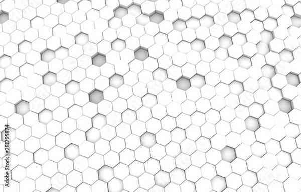 Fototapeta Duo tone hexagon 3D background texture. 3d rendering illustration. Futuristic abstract background.