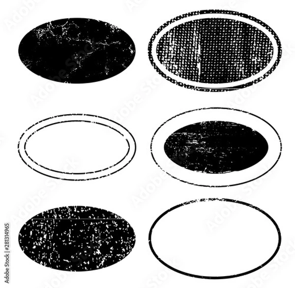 Obraz A Blank Ellipse postal stamps set.illustration vector