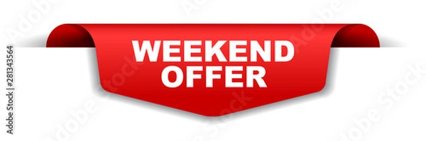 Fototapeta red vector banner weekend offer