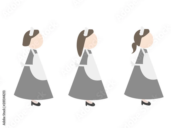 Fototapeta 黒色制服のウェイトレスさん