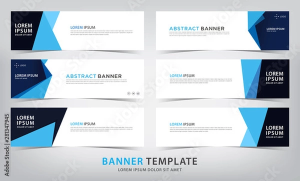 Fototapeta set of six abstract web banner templates