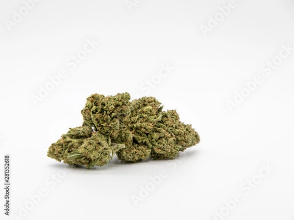Obraz Twp marijuana buds on white background