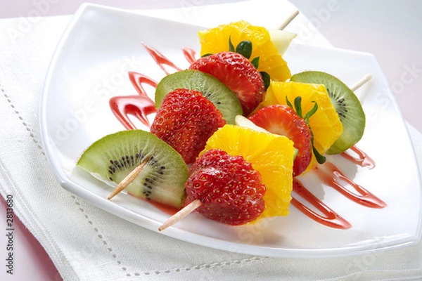 Fototapeta fruit allsorts on skewers