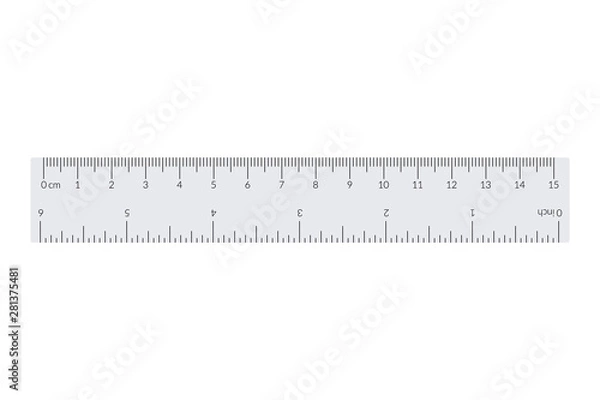 Fototapeta Engineer or architect paper drafting ruler with an imperial and a metric units scale.