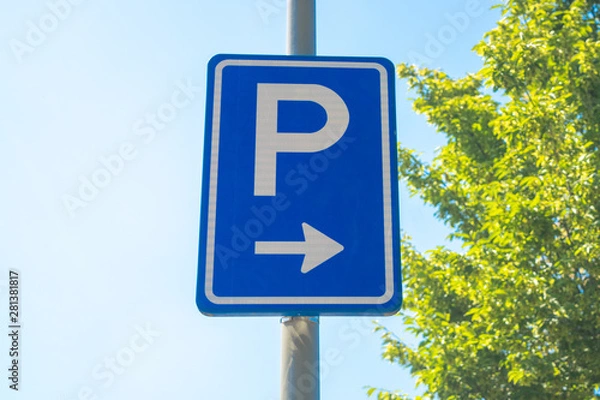 Obraz Dutch road sign park on right