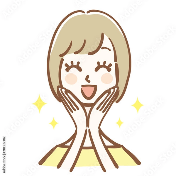 Obraz 喜ぶ女性のイラスト