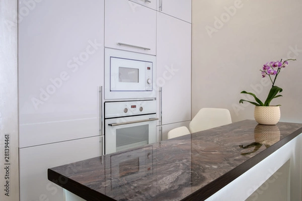 Fototapeta Footage of built in modules in kitchen, Interior shot