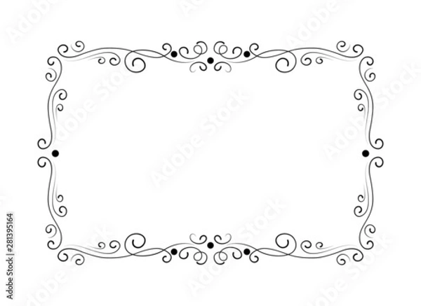 Fototapeta Vector illustration. Vintage retro frame for page, menu, invitation, congratulation design