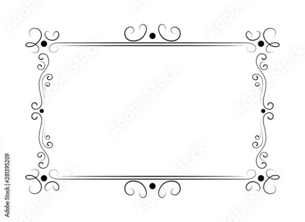 Fototapeta Vector illustration. Vintage retro frame for page, menu, invitation, congratulation design