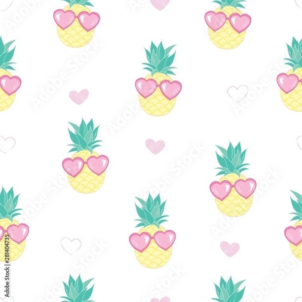 Fototapeta seamless pineapple pattern vector illustration