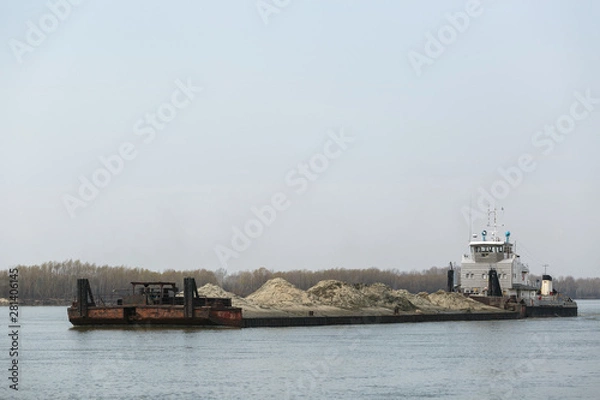 Obraz the ship is on the river