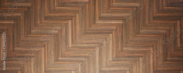Fototapeta vue 3d texture bois parquet noyer pointe de hongrie
