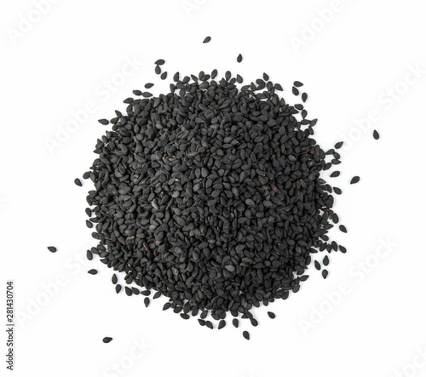 Obraz black sesame on white background
