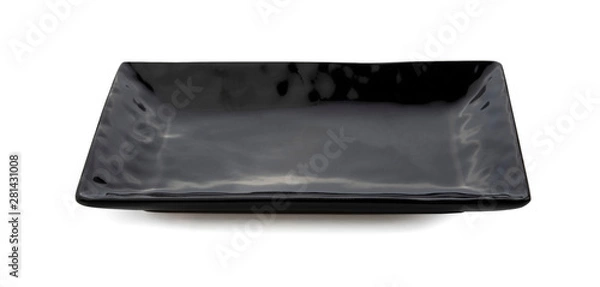 Obraz Black plate isolated on white background