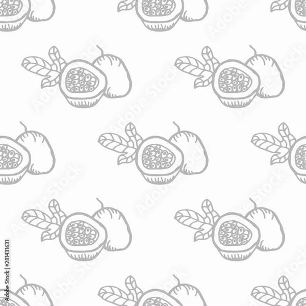 Obraz Passion fruit tropical seamless pattern