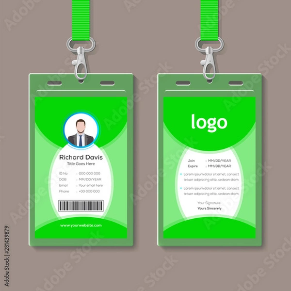 Fototapeta ID Card Template Design