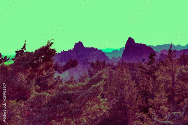 Obraz Trippy mountain view