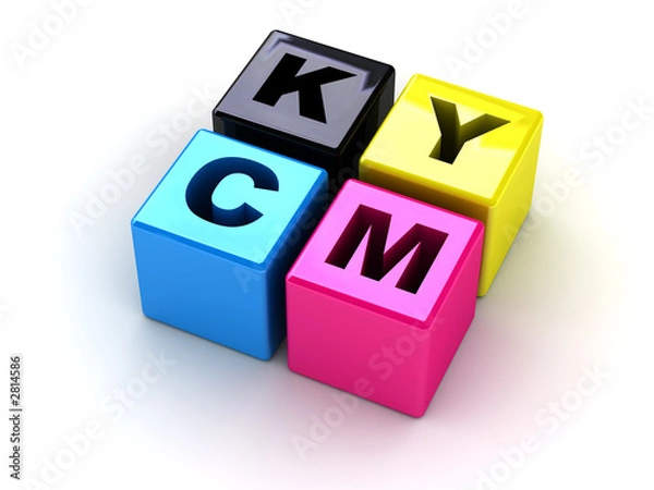 Obraz boxes with letters cmyk