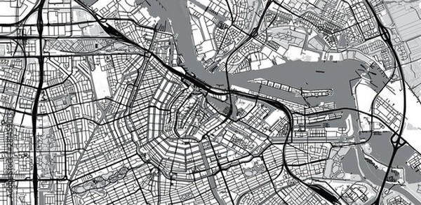 Obraz Urban vector city map of Amsterdam, The Netherlands