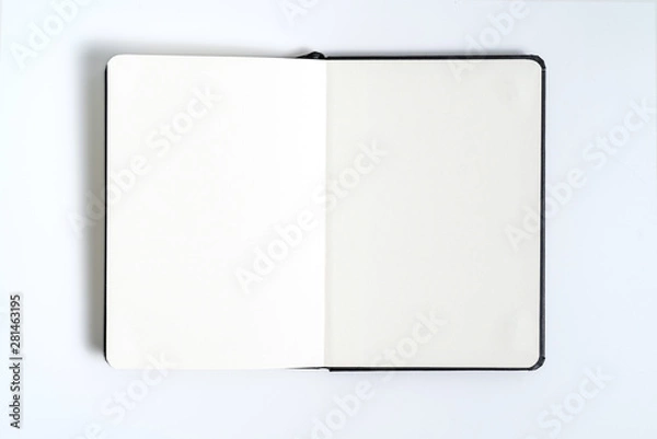 Fototapeta black notebook on white background with clipping path