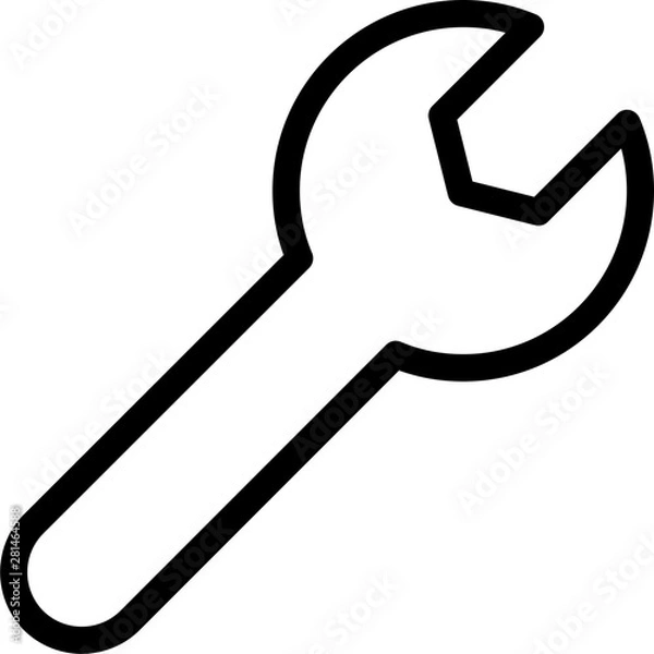 Fototapeta wrench as a maintenance logotype for computer operating system