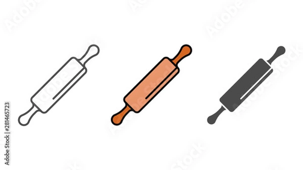 Obraz Rolling pin vector icon sign symbol