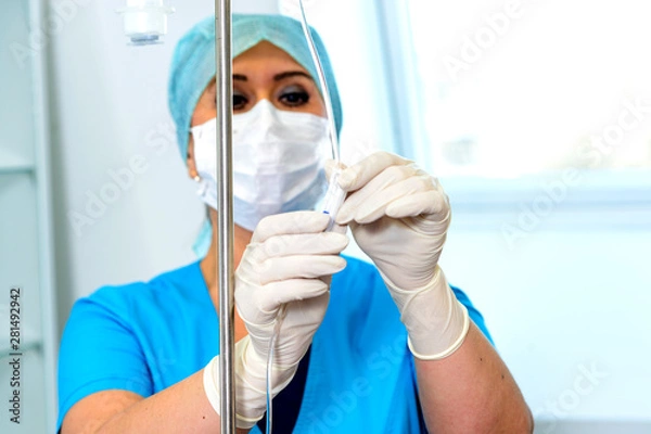 Fototapeta Set up the installed drip system.