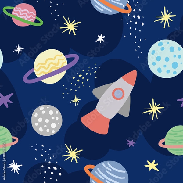 Fototapeta space pattern seamless design graphic