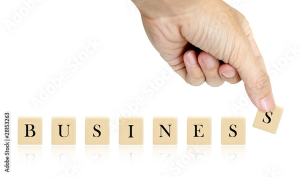 Fototapeta Hand and word business word