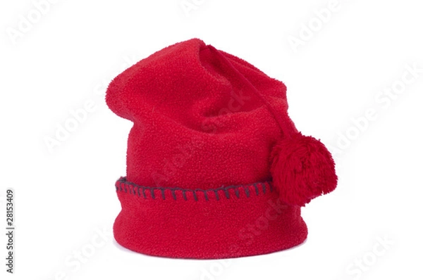 Obraz red winter cap isolated on white
