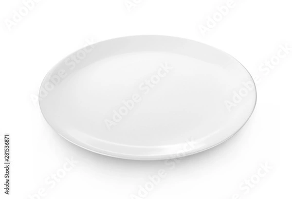 Obraz empty white plate isolated on white background