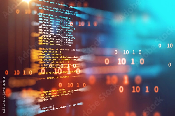 Obraz Programming code abstract technology background of software developer and  Computer script