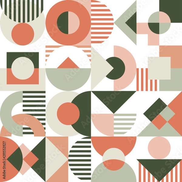 Obraz Retro colourful geometric seamless pattern