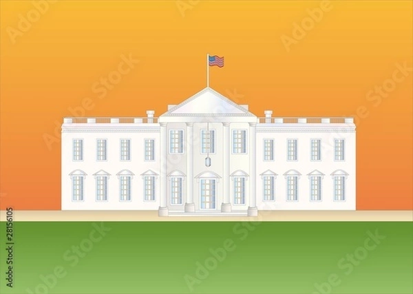 Obraz us white house at sundown ( background on separate layer )