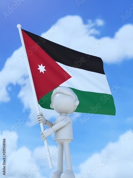 Obraz 国旗を掲げるヨルダンのスポーツ選手