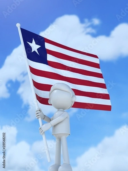 Obraz 国旗を掲げるリベリアのスポーツ選手