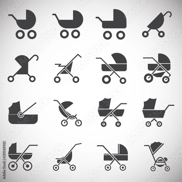 Obraz Stroller icons set on background for graphic and web design. Simple illustration. Internet concept symbol for website button or mobile app.