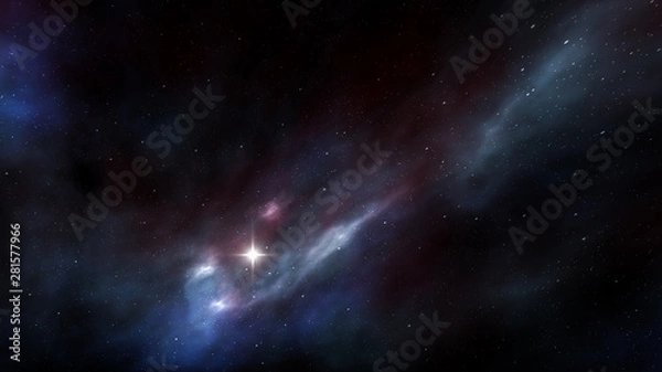 Fototapeta night sky with stars and nebula