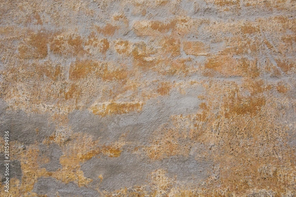 Obraz gray vintage brick wall with gold scuffs