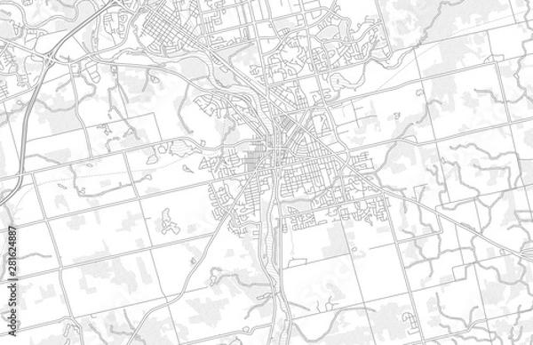 Fototapeta Cambridge, Ontario, Canada, bright outlined vector map